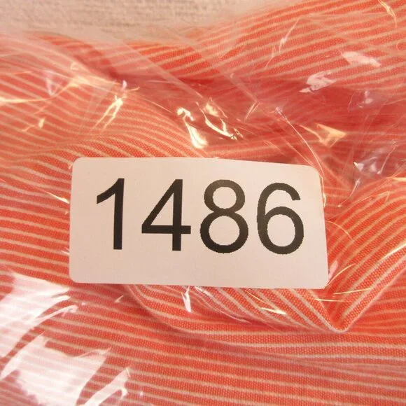 Abercrombie & Fitch Cotton Short Sleeve Seersucker Shirt Size L Salmon Orange - Picture 11 of 11